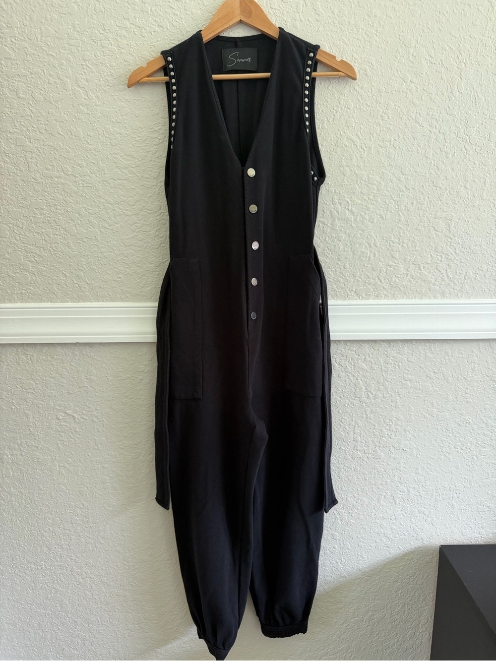 SOMMER Black Jumpsuit | Size S | Made in Brazil | Cotton Blend